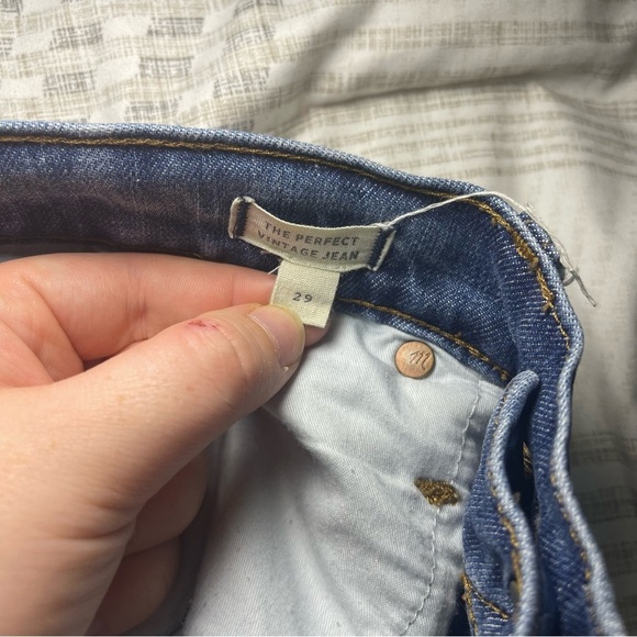 Madewell Women’s Perfect Vintage Jean Size 29 High Rise Straight Crop Blue Denim - Picture 9 of 13